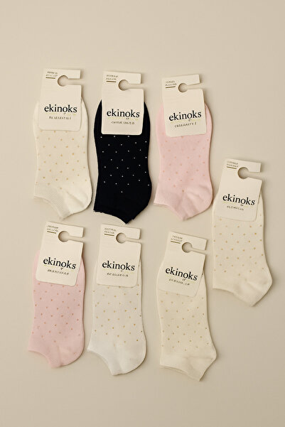 ekinoks socks ekinoks 5-6 yaş asorti kız çocuk çorabı luki desen -pamuklu çoc...