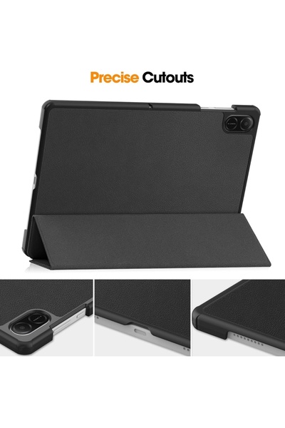SKYDDAR INNOVATION Husă pentru tabletă Honor Pad X8a, cu suport multi-unghi, FoldPro, neagră, set cu autocolant