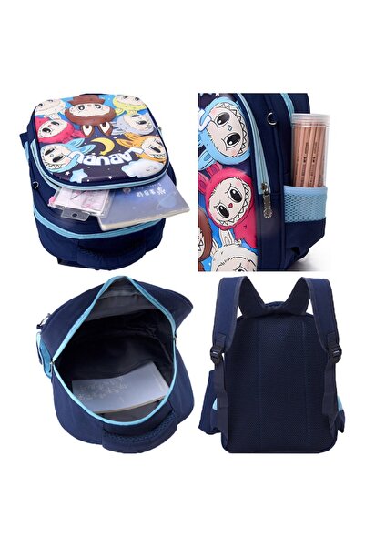 One Derya Ghiozdan pentru gradinita si scoala, Labubu, cu penar inclus, rucsac fete si baieti, imprimeu 3D, 36