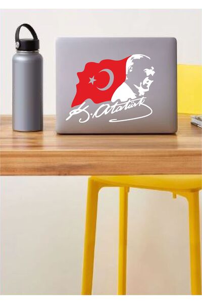 stickerusta Ataturk Sticker Mustafa Kemal Ataturk the Heroic Chief and Turkish Flag Car Auto Motorcycle Sticker 00388