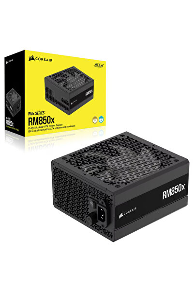 Corsair RM850x Power Supply, Cybenetics Gold, 850W, 12VHPWR, ATX 3.1, Full Modular, Black