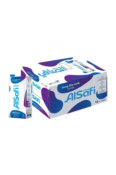 Alsafi حليب الصافي كامل الدسم طويل الأجل، 1 لتر × 12