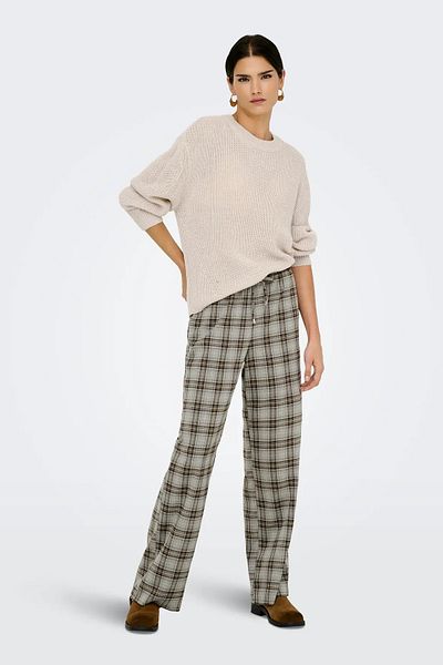 ONLY Women's Onlmılouz Crew Neck Knitted Sweater 15361110 Ecru