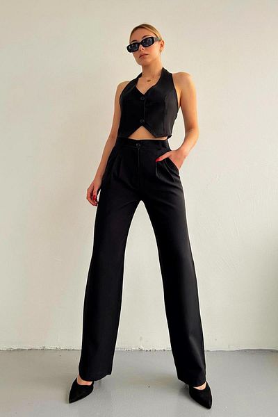 Zerenyus Palazzo Trousers Black
