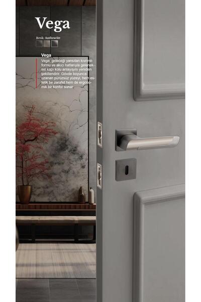 alastore Vega (wc mandallı) - Oda Kapı Kolu Kare Rozetli Sağ Sol Uygun İç Ev Kapısı Kol Kolları-a201a