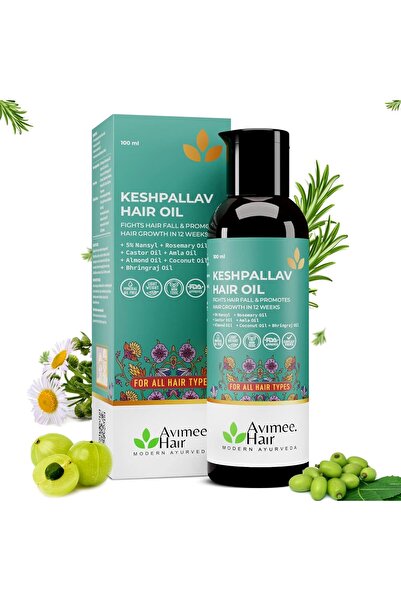 Avimee Herbal زيت شعر كيشبالاف، زيت عشبي لنمو الشعر