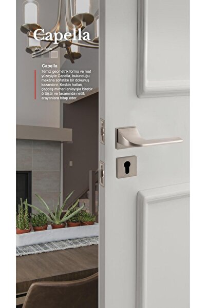 alastore Capella (wc mandallı) - Oda Kapı Kolu Kare Rozetli Sağ Sol Uygun İç Ev Kapısı Kol Kolları-a207s