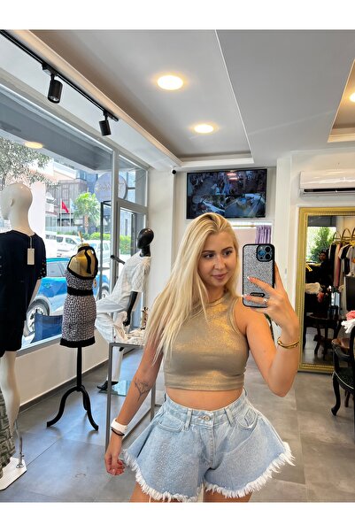 GERONİS Taşlı etek şort