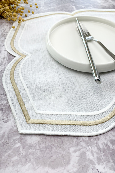 WEARE2 White Beige Colored Moonrise Embroidered 1 Piece American Service