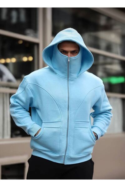 legends butik Unisex Snow Mask Oversize Full Zipper Cardigan Sweatshirt