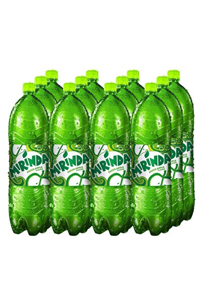 mirinda مشروب غازي بنكهة التفاح الأخضر، زجاجة بلاستيكية، 1 لتر × 12