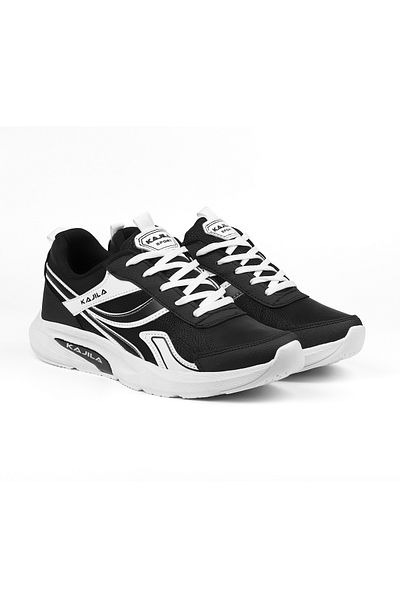 KAJILA Unisex Black White Special Design Modern Comfortable Casual Sneaker Daily Walking Shoes