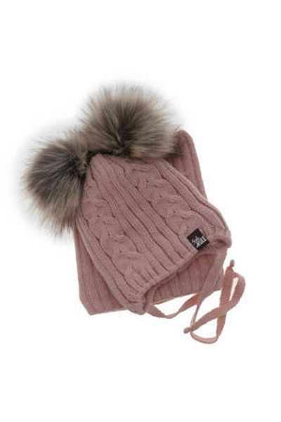 fantasialand Winter Set for Girls: Hat and Scarf Purple Marien