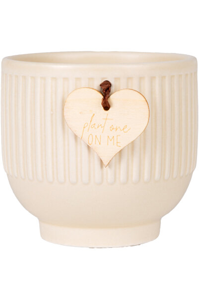 Herdekora Seramik Saksı Krem 10x10.5 Cm.