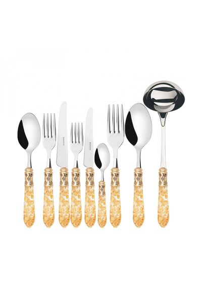BUGATTI Gold Sequin 75 Piece Fork Spoon Knife Set