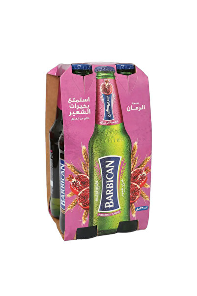 BARBİCAN مشروب الشعير بنكهة الرمان، زجاجة زجاجية، 330 مل × 4