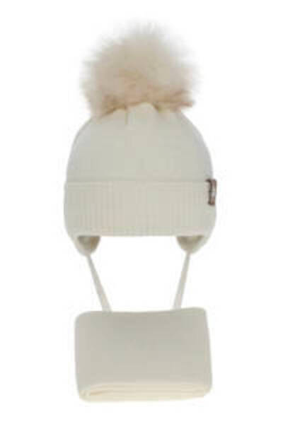 fantasialand Winter set for girls, ivory hat and scarf Arika