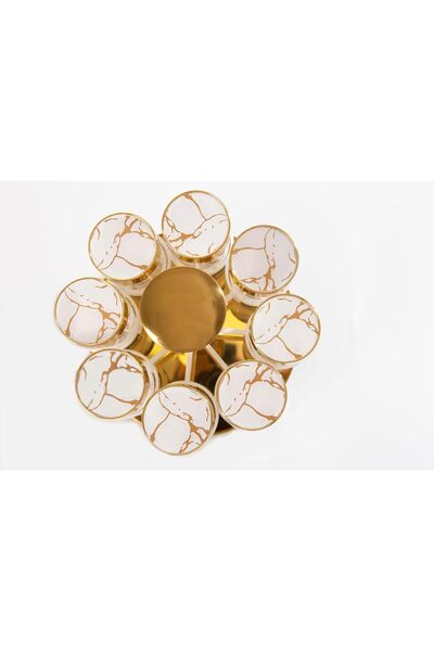 Generic SF381 Rotating Spice Rack, 8 Glass Refillable Spice Jars with Shaker Tops, Seasoning Organizer