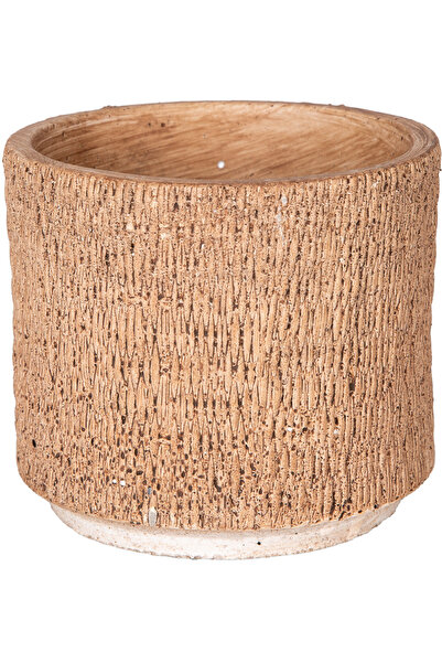 Herdekora Beton Saksı Hasır Desenli Kahverengi 12x10,5 Cm.