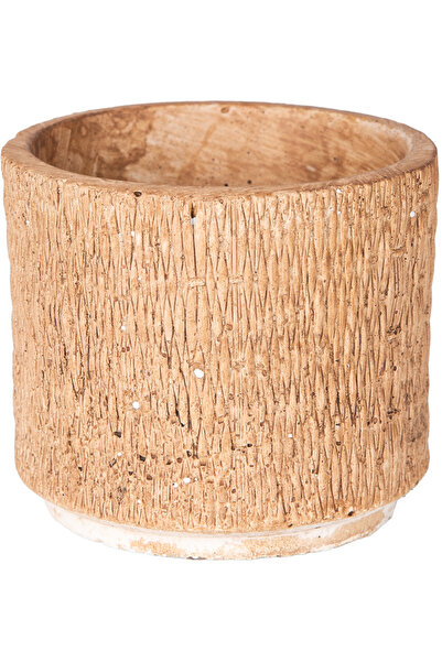 Herdekora Beton Saksı Hasır Desenli Kahverengi 10x9 Cm.