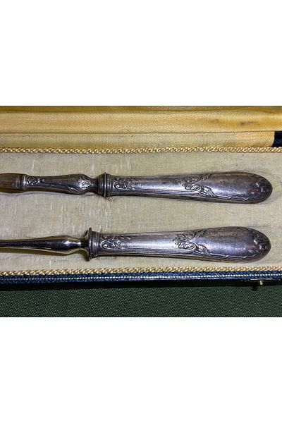tayfuntufan antika koleksiyon 1960S French Silver Plated Serving Set in Original Box