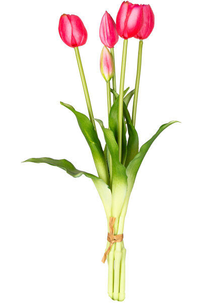 Herdekora Yapay Lale Demet Islak Dokulu Fuşya 40 Cm.