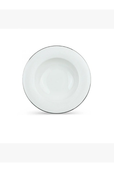 rexa Elegant serving plate - white - with silver line - 22 x 4 cm