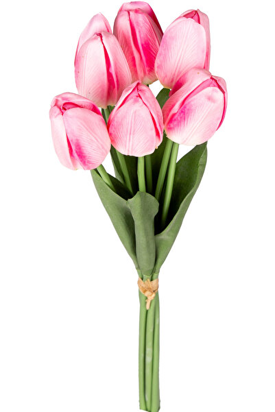 Herdekora Yapay Lale Demet Islak Dokulu Pembe 44 Cm.