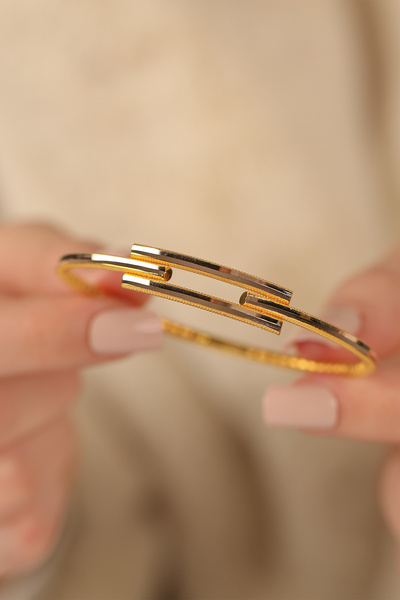 Çgk Çiğdem Gürel Kuyumculuk Yaldızlı Ajda Kaburga Altın Bilezik