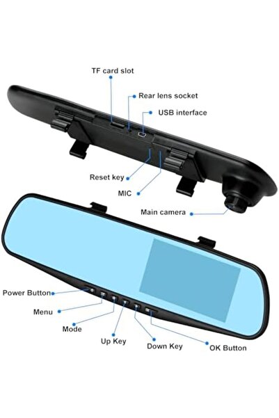 Generic Dash Cam Mirror Dash Camera Front and Rear 1080P Full HD Video Car Driving Recorder Wide-Angl