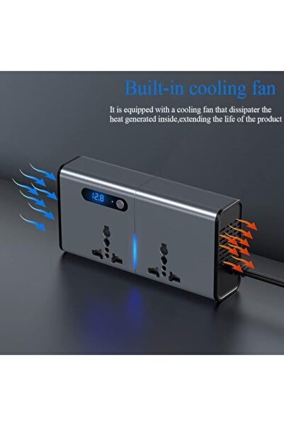 Generic Car Power Inverter 200W, DC 12V to 220V AC Car Inverter, 3 USB 1 Type-C Ports Charger Adapter Car Pl