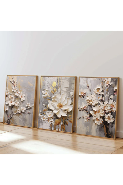 Dekorsiahome Set de masă pentru sufragerie, sufragerie, bucătărie, 3 piese, cu cadru din lemn SET3397