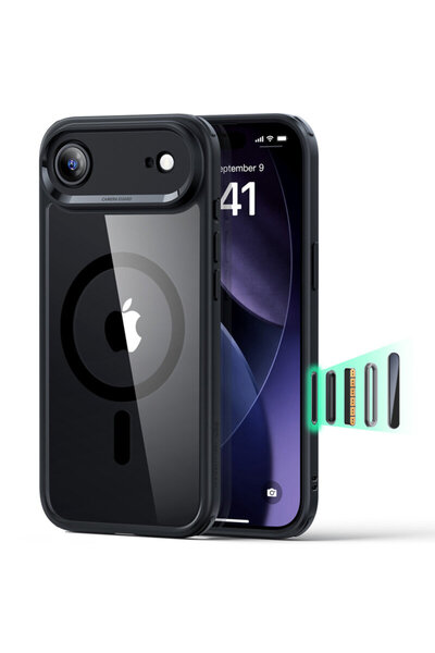 ESR Husa iPhone 17 Air Classic Hybrid HaloLock, negru/transparenta
