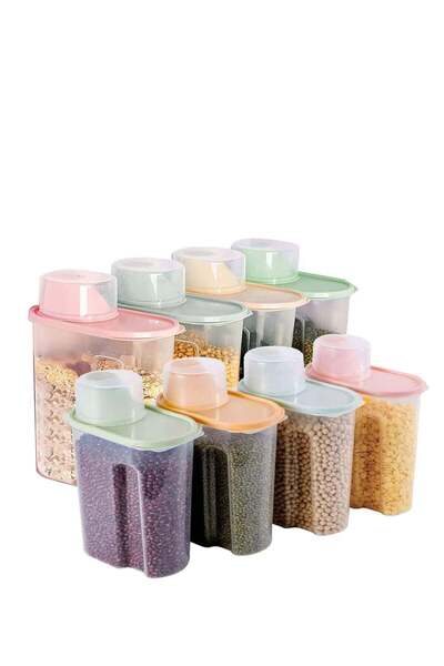 Generic Premify 8Pcs Cereal Containers Set |4pcs 2.5L + 4pcs 2L Capacity Airtight Food Storage Container |