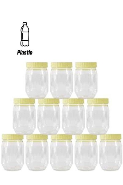 Generic 12-Piece(300 ml) Plastic Spice Storage Pet Jar -Sunpet Round Clear Ja...