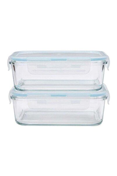 Generic Boro Pro 2-Piece Rectangular Food Storage Container Set With Lid Blue...