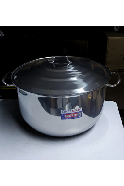 Net Çelik Helvane Pot with Lid 40X25 cm - 31 Liter