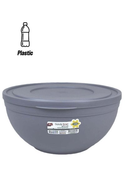 Generic Sandy Bowl With Lid Cool Grey 4Liters
