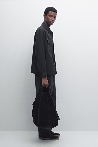 Massimo Dutti Yün karışımlı fermuarlı ince ceket