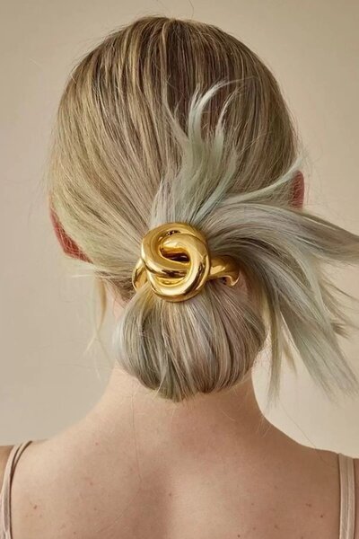 Ladies&Gentlemen Gold Color Knot Detailed Vending Machine Buckle