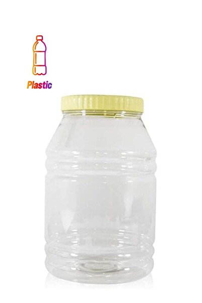 Generic Alsaqer Plastic Sunpet Round Spice Storage Pet Jar with Lid 3-Pieces,...