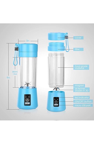 Generic Portable Blender, Personal Blender with USB Rechargeable Mini Fruit Juice Mixer, Personal Size Blen