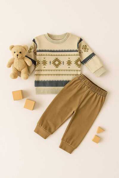 ciobaby Etnik Desen Erkek Bebek Takımı
