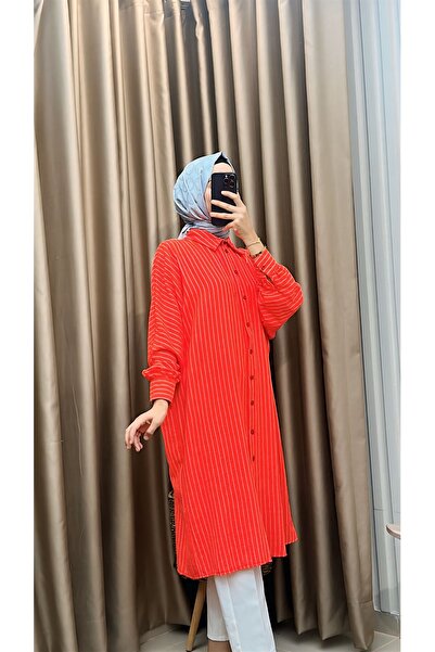 MERVE TESETTÜR Смугаста туніка середньої довжини