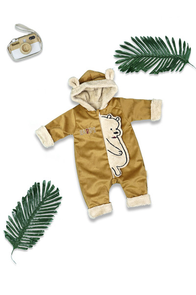 Nehad Bebe Baby Boy Welsoft Jumpsuit with Teddy Bear Accessory