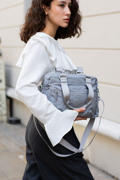 Sanmorris Şık ve Modern 4 Fermuar Bölmeli Kadın El ve Omuz Çantası , Günlük v...