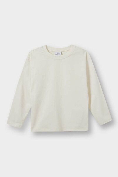 DeFacto Ekru Erkek Bebek Uzun Kollu T-shirt E8354A5/ER139