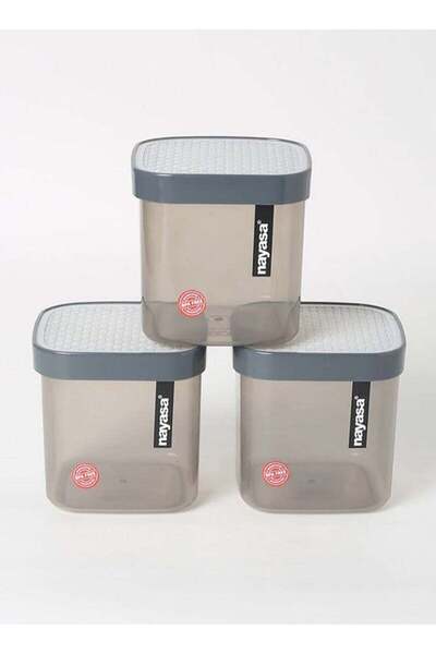 Generic NAYASA Fusion Plastic Food Storage Containers for Kitchen Set Of 3 Pieces Grey - 750 Ml