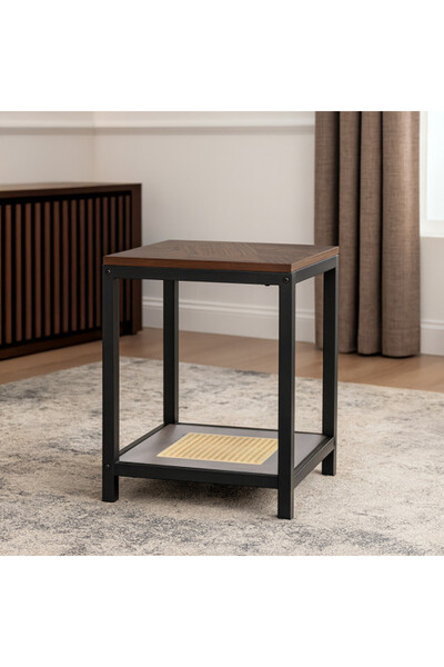 Others Single 2-Tier Service Table - Brown