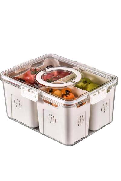 Generic TRASSLE Fruit Storage Containers for Fridge with Lids, Handle and Removable Colanders, Portable Ref